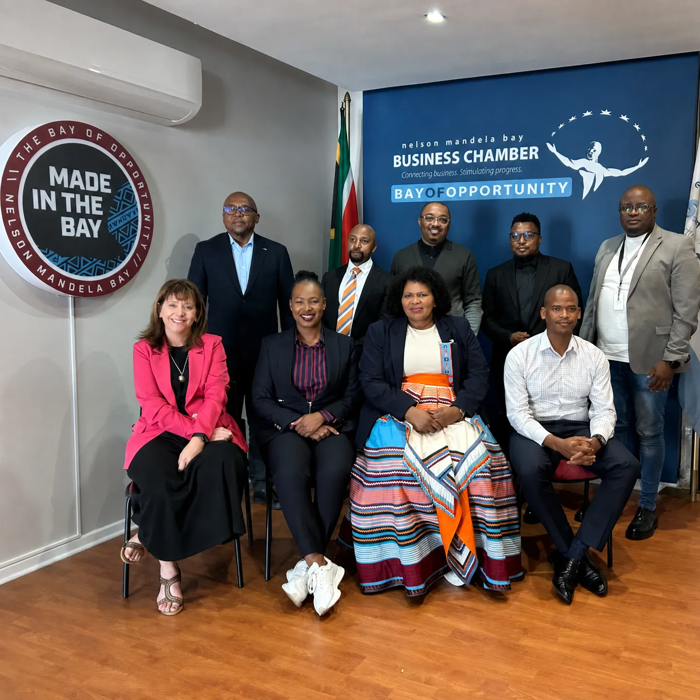 Minister Stella Ndabeni and Mayor Babalwa Lobishe with some of the participants.