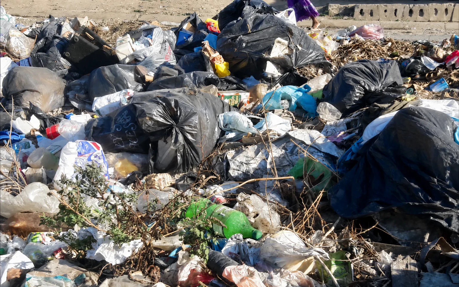Uncollected rubbish on the streets of East London